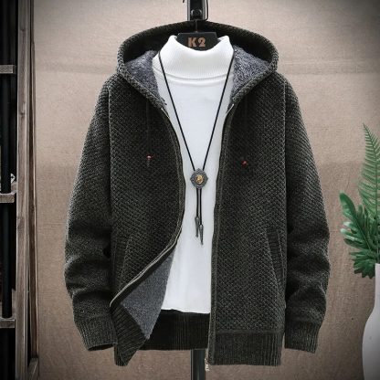 Winter Hooded Solid Sweater - Image 4