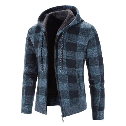 Plaid Hooded Winter Sweaters - Image 3