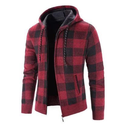 Plaid Hooded Winter Sweaters - Image 4
