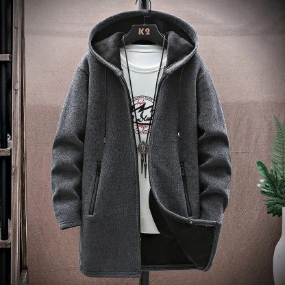 Fleece-Lined Long Hoodie - Image 3