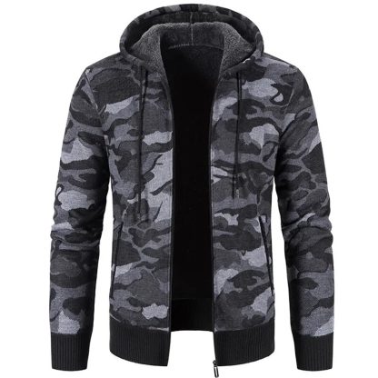 Hooded Camouflage Sweater Jacket