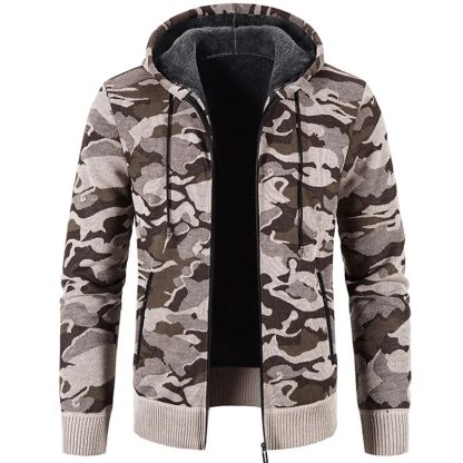 Hooded Camouflage Sweater Jacket - Image 3