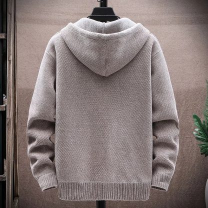 Solid Knitted Sweaters with Hoods - Image 2