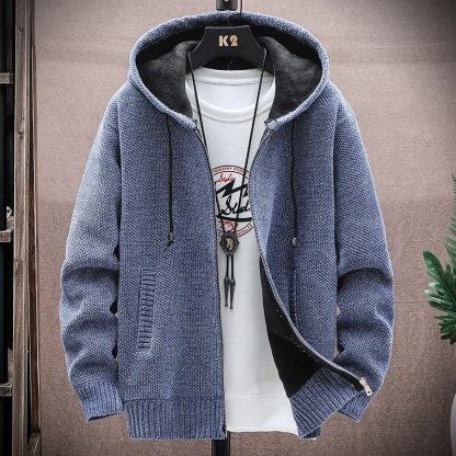 Solid Knitted Sweaters with Hoods - Image 5