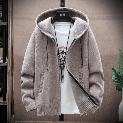 Solid Knitted Sweaters with Hoods