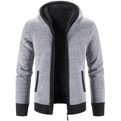Solid Thick Stand Collar Hoodie