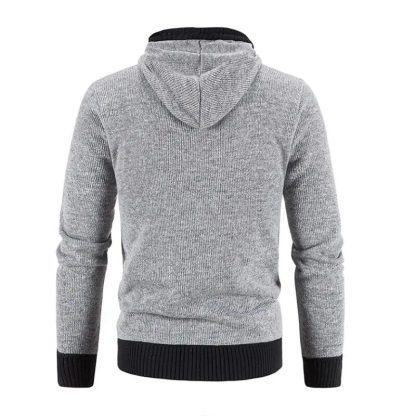 Solid Thick Stand Collar Hoodie - Image 2