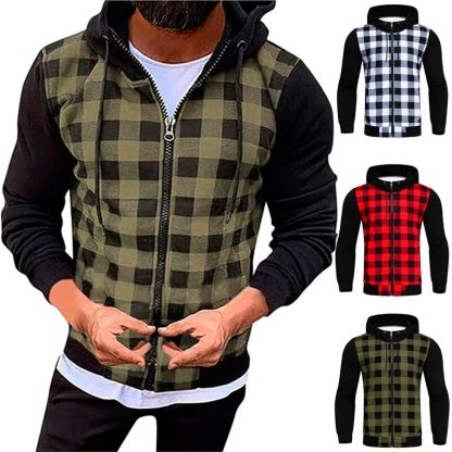 Full Slim Fit Plaid Hoodie - Image 2