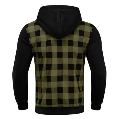Full Slim Fit Plaid Hoodie - Image 4