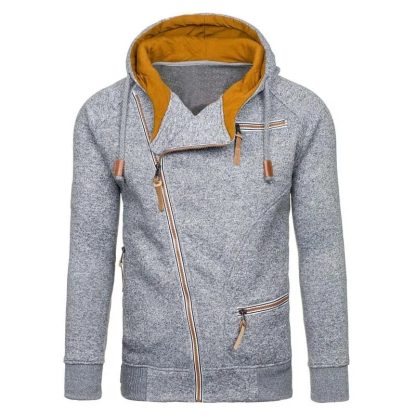 Long Sleeve Oblique Zip-Up Hoodie - Image 6