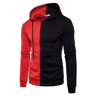 Casual Two-Colors Hoodie Jacket