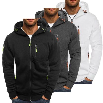 Fashion Zip-Up Pocket Hoodie Jacket - Image 2