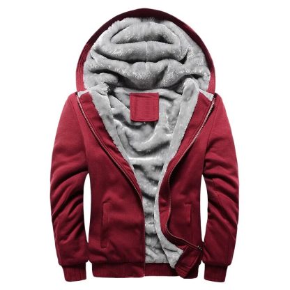 Two-Tone Color Style Zip-Up Hoodie - Image 4