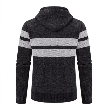 Striped Sweater Thick Jacket - Image 2