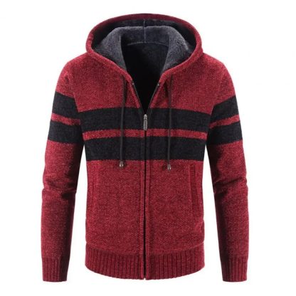 Striped Sweater Thick Jacket - Image 3
