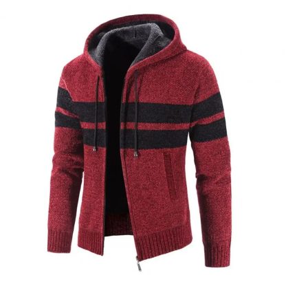 Striped Sweater Thick Jacket - Image 6