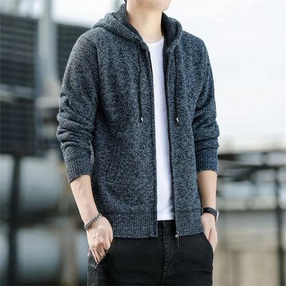 Casual Slim Fit Zipper Sweater Jacket - Image 6