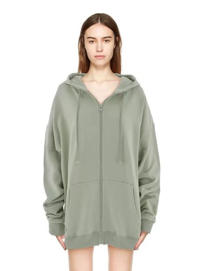Zipper-up Sweatshirt Hoodie - Image 2