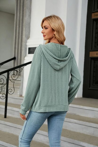 Loose Long-sleeved Hoodie - Image 6