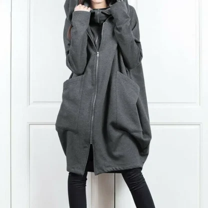 Full Length Loose Zipper Hoodie - Image 6