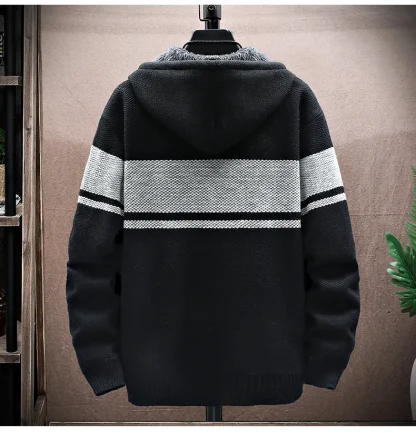 Knitted Striped Hoodie - Image 3