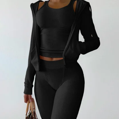 Jogger Suit with Vest and Hoodie - Image 2