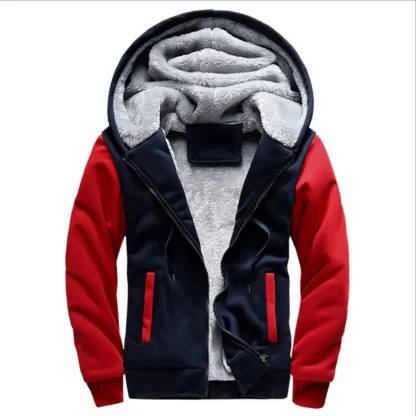 Two-Tone Color Style Zip-Up Hoodie - Image 5