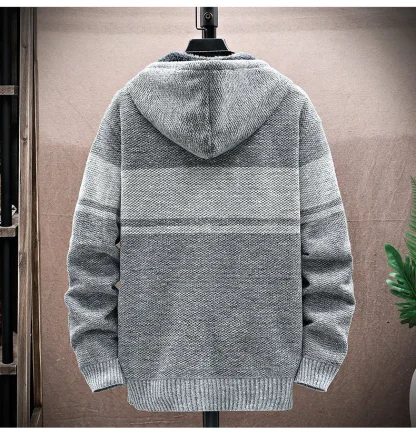 Knitted Striped Hoodie - Image 5