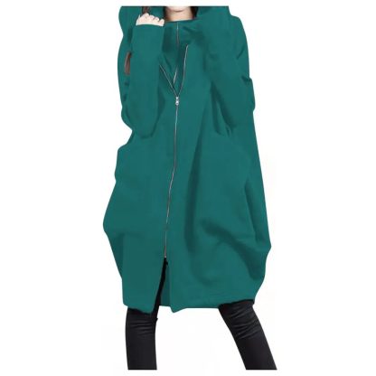 Mid-Length Loose Zip-Up Hoodie - Image 5