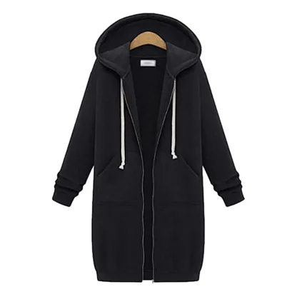 Zippered Chic Side Pockets Hoodie - Image 4