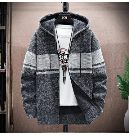 Knitted Striped Hoodie - Image 6