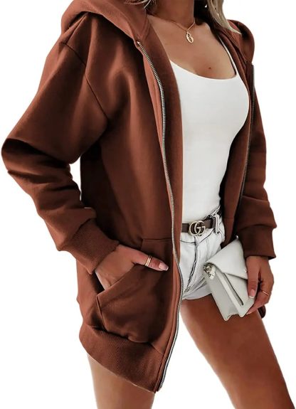 Stylish Casual Zipper-Up Hoodie - Image 5