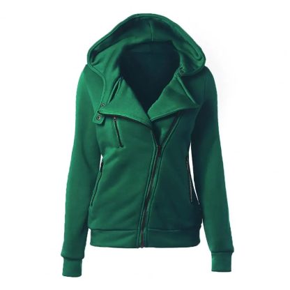 Stylish Slash Zipper Hoodie - Image 2