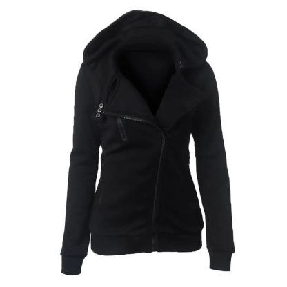 Stylish Slash Zipper Hoodie - Image 3