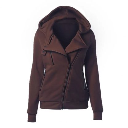 Stylish Slash Zipper Hoodie - Image 4
