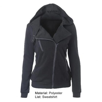 Stylish Slash Zipper Hoodie - Image 5