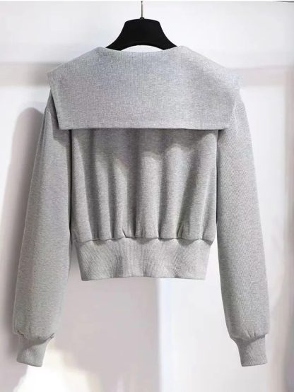 Chic Streetwear Zipper Sweatshirt Set - Image 5