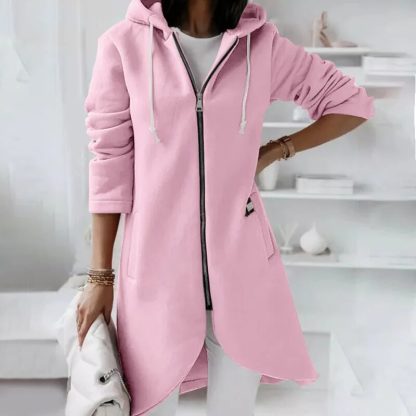 Mid-Length Style Zip-Up Hoodie - Image 3