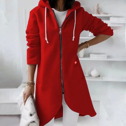 Mid-Length Style Zip-Up Hoodie - Image 4
