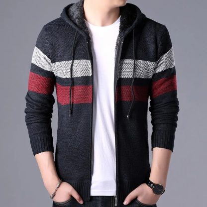 Slim Fit Casual Hooded Sweatercoat