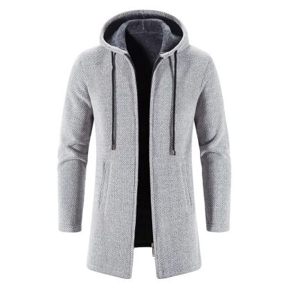 Versatile Winter Long Hoodie Coat - Image 3