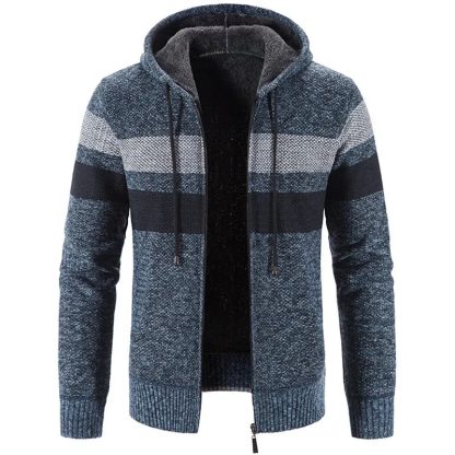 Striped Fleece-Lined Warmth Hoodies - Image 3