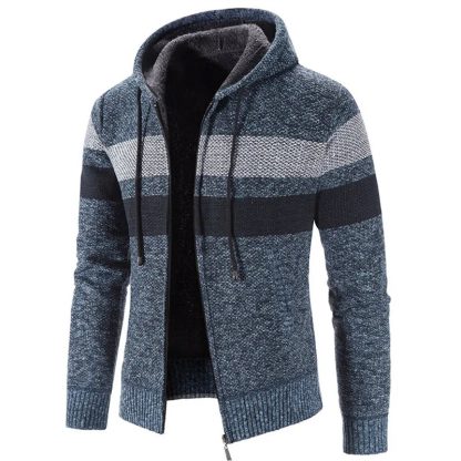 Striped Fleece-Lined Warmth Hoodies - Image 5