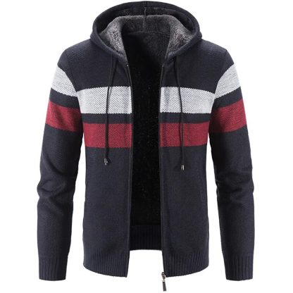 Striped Fleece-Lined Warmth Hoodies