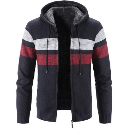 Striped Fleece-Lined Warmth Hoodies - Image 6