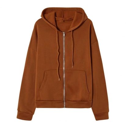 Chic Hooded Sweatshirt Coat - Image 4