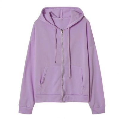 Chic Hooded Sweatshirt Coat - Image 5