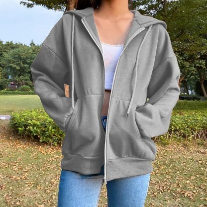 Loose Women's Zip-Up Hoodies - Image 5