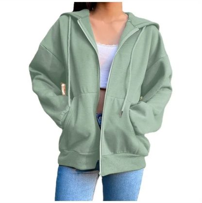 Loose Women's Zip-Up Hoodies - Image 2