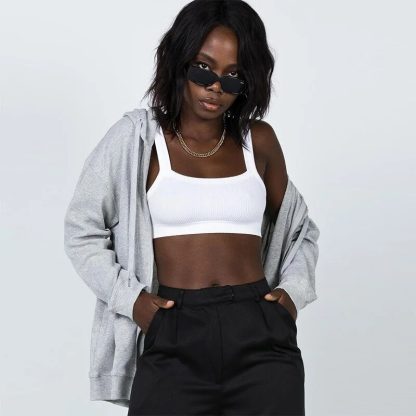 Solid Color Zippered Hoodie - Image 5